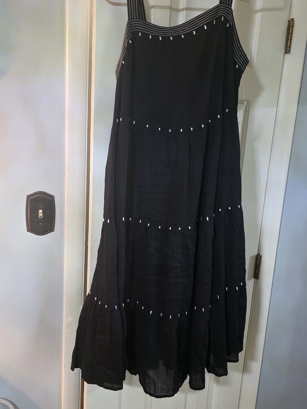 Black Tiered Maxi Dress with Wide Straps
